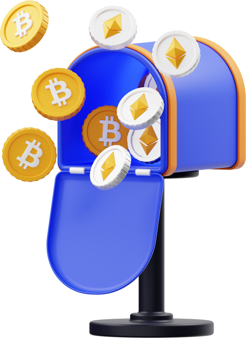 Cryptocurrency Mailbox 3D Icon